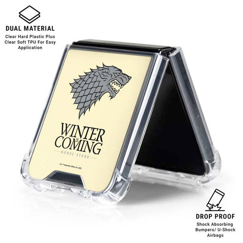Game of Thrones: House Stark Sigil Galaxy Z Flip6 Clear Case